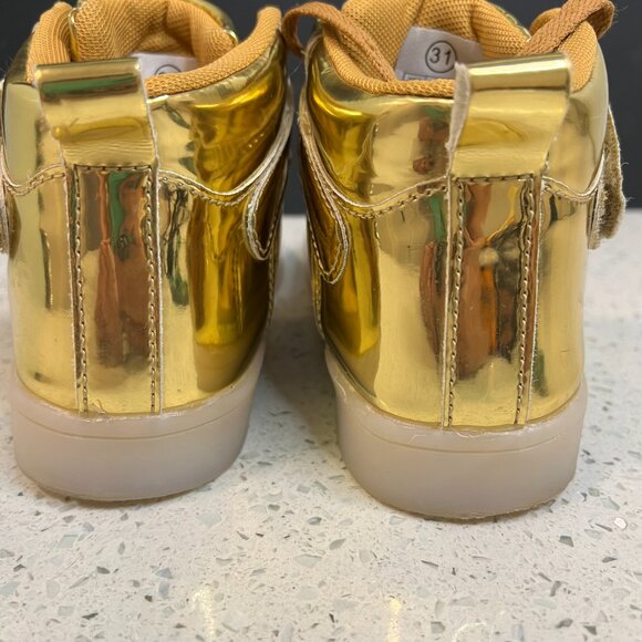 GOLD Rechargeable Solid or Flashing Light Up Shoes - Many options and Colors - Picture 14 of 16